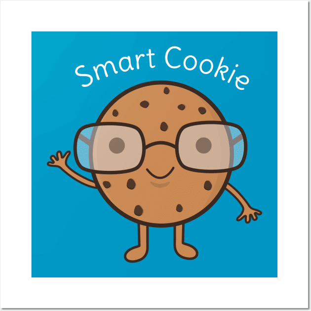 Kawaii nerdy cookie t-shirt Wall Art by happinessinatee